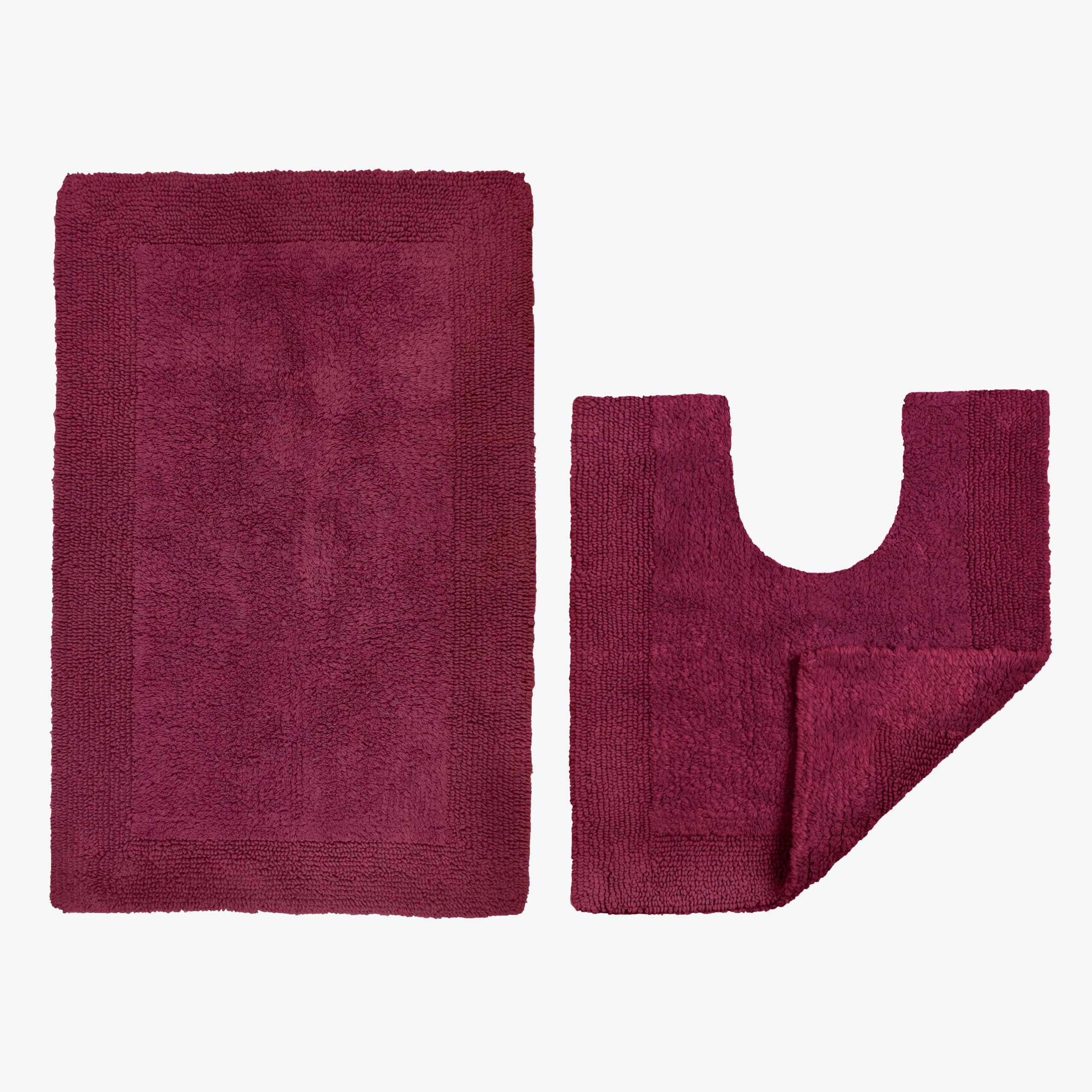 Allure Heavyweight 2 Piece Bath and Pedestal Mat Set, 100% Cotton, Reversible, Large Size (Beetroot) โ image 1