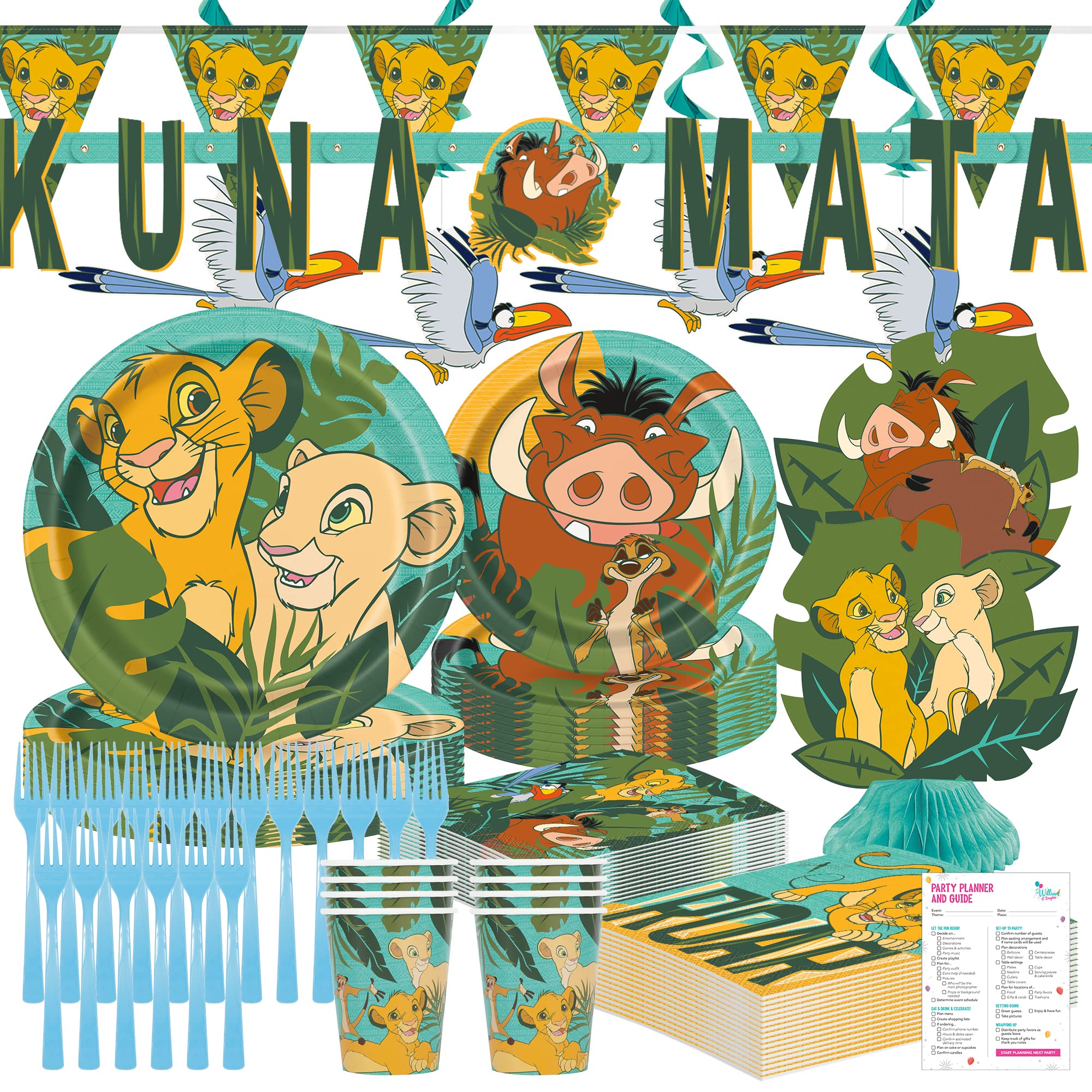Buy Unique Lion King Ultimate Party Bundle Cups, Table Cover, Lunch