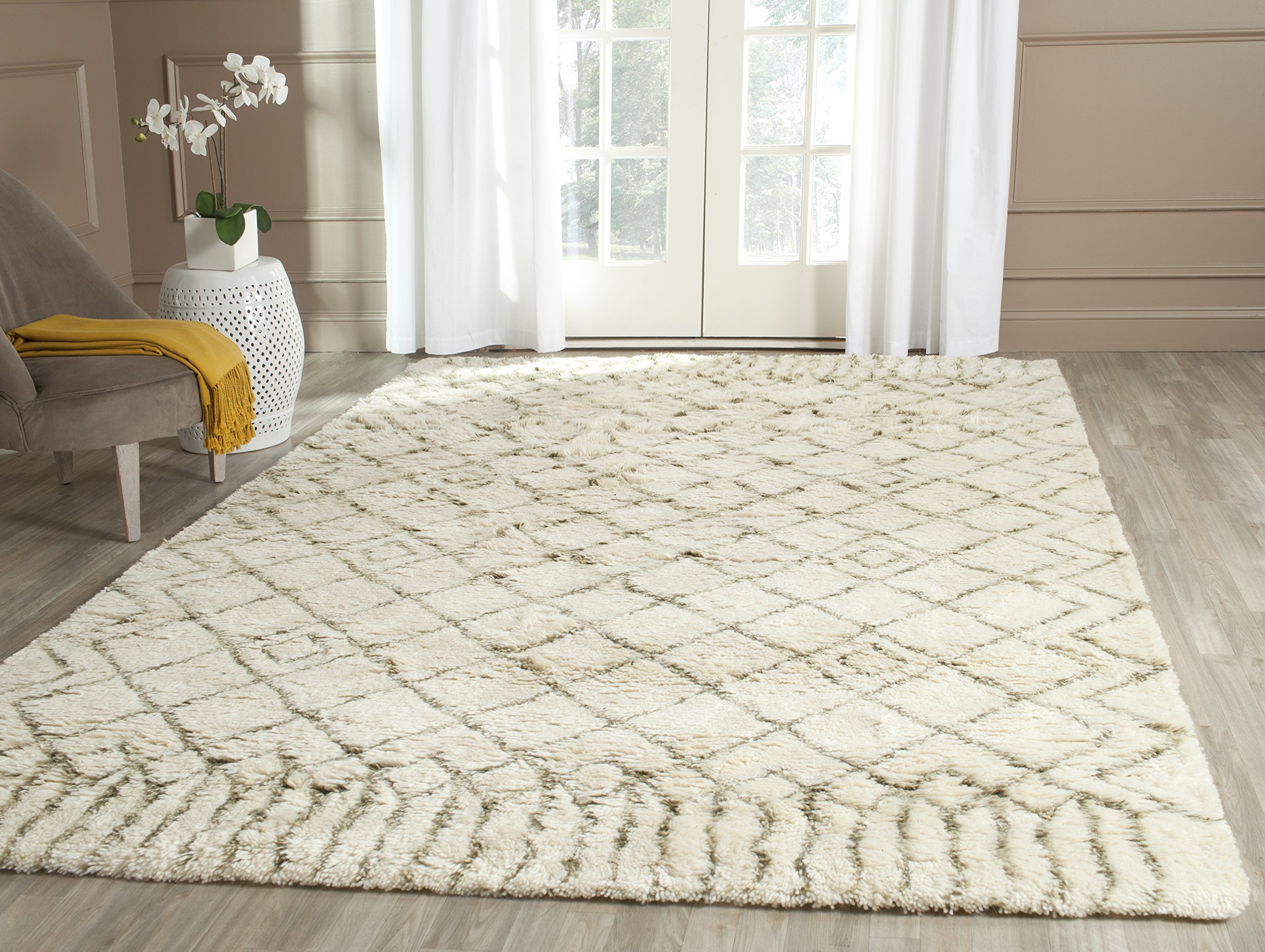 ✦vintage rug✦　150cm×87cm　インド・サルークラグ Amazon.com: SAFAVIEH Area Rug 8x10 - Casablanca Shag Collection
