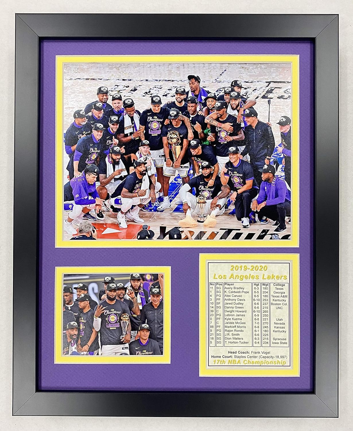 LA Lakers | 2019-2020 NBA Champions | 12"x15" Framed Photo Collage | Legends Never Die, Inc.| Celebration