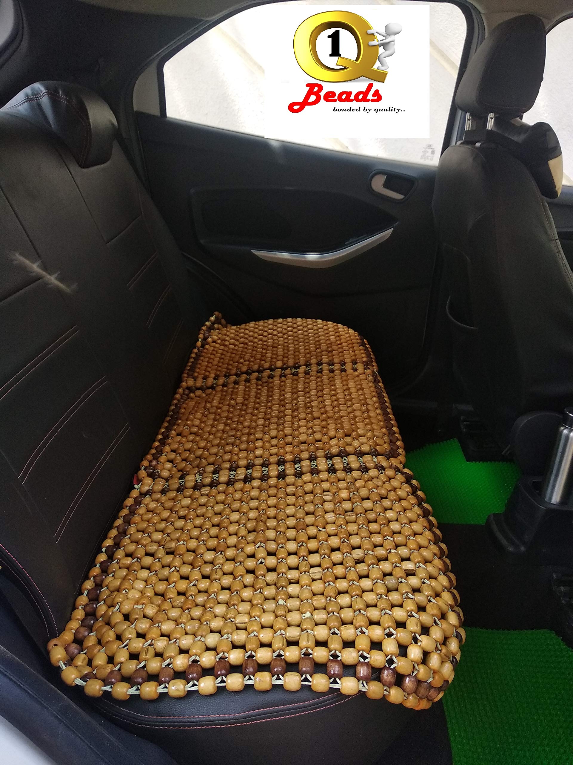 Q1 Beads XXLRearSeat Wooden Car Rear Seat Beads Acupressure Mat/Air Pad Cool Comfort Car Beads Seat Cover Cushion for All Brand Car/SUV & 3 Seater Sofa (1 Pack) (B084JF6JZ6) Amazon Price History, Amazon Price Tracker