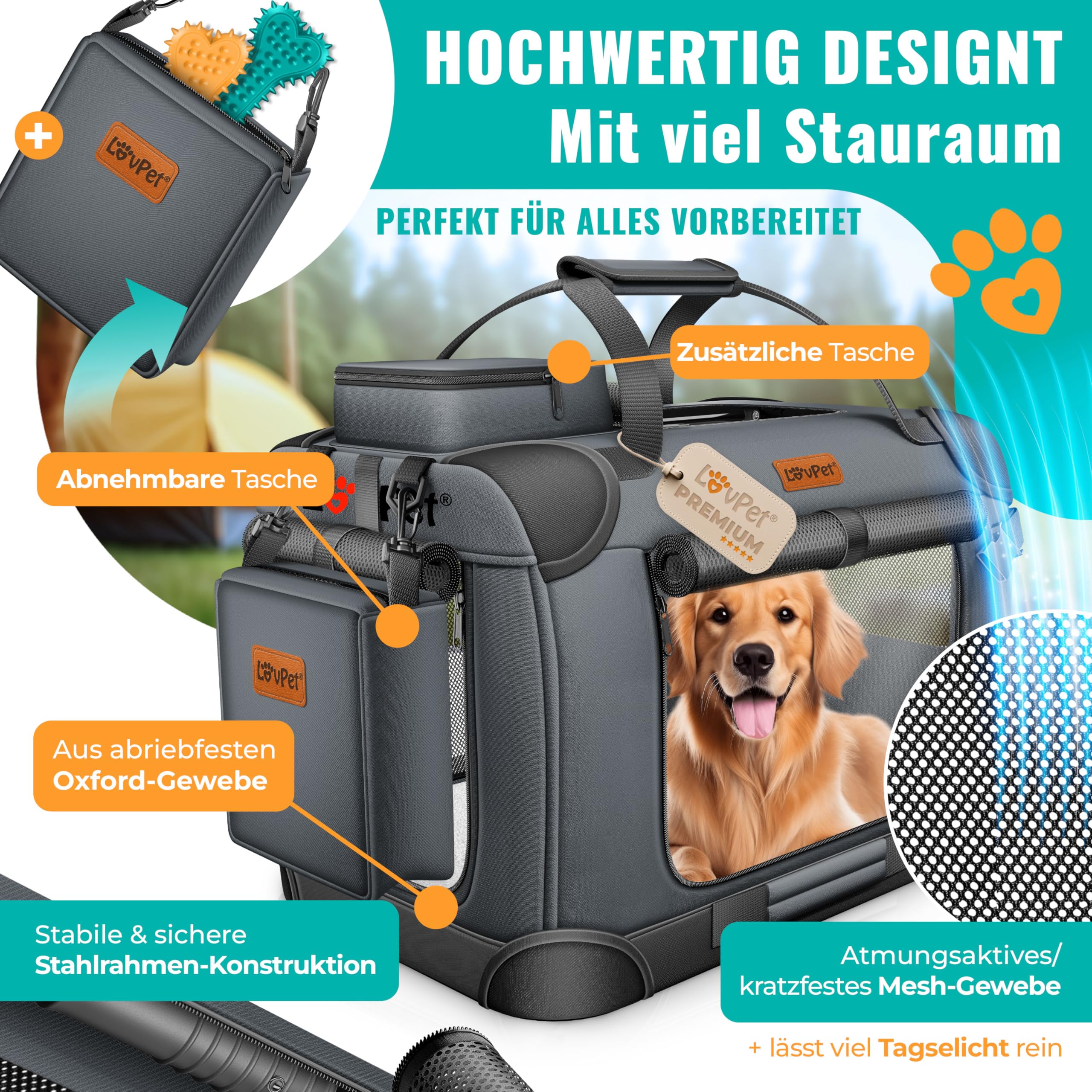 Hobbydog TORPAN11 Draagtas Kattentas Panther Afmeting 32 X 30 X 50 Cm