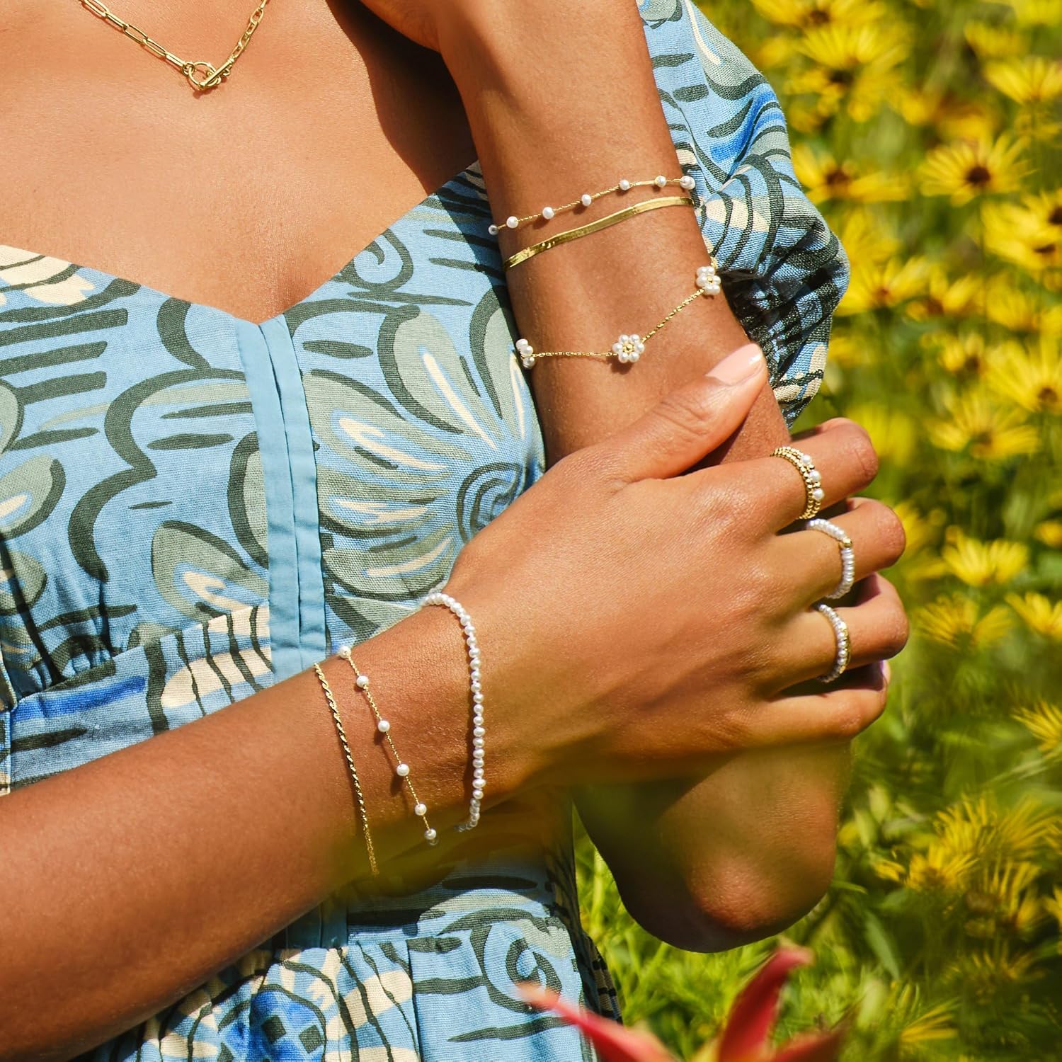 Pure Collection by Ross-Simons 3-4mm Cultured Pearl Bracelet With 14kt Yellow Gold - Image 9