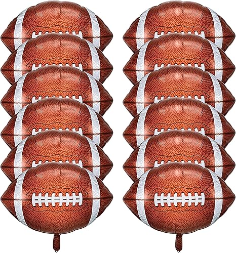 Miniatura 8 de Fudragtn 12 globos grandes de fútbol para fiesta, globos de aluminio con forma de fútbol de 23 pulgadas para decoración de fiestas de cumpleaños con
