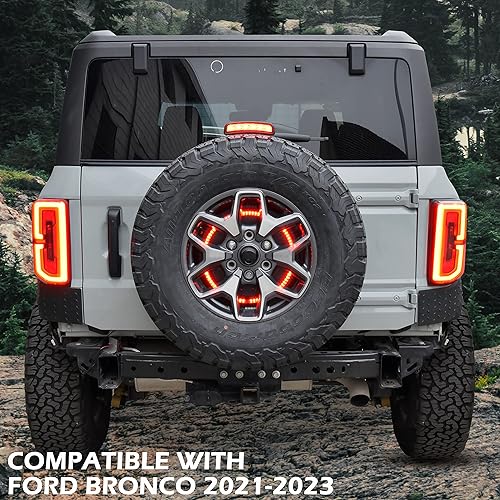 Miniatura 3 de POKIAUTO Cubierta de luz trasera para Bronco 21-23, cubiertas de lámparas traseras, cubiertas de luces traseras, marco protector para Ford Bronco