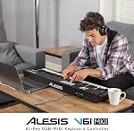 Alesis V61 MKII – USB MIDI Keyboard Controller with 61 Velocity Sensitive Keys, 8 Full Level Pads, Arpeggiator, Pitch/Mod Wheel, Note Repeat and Software Suite