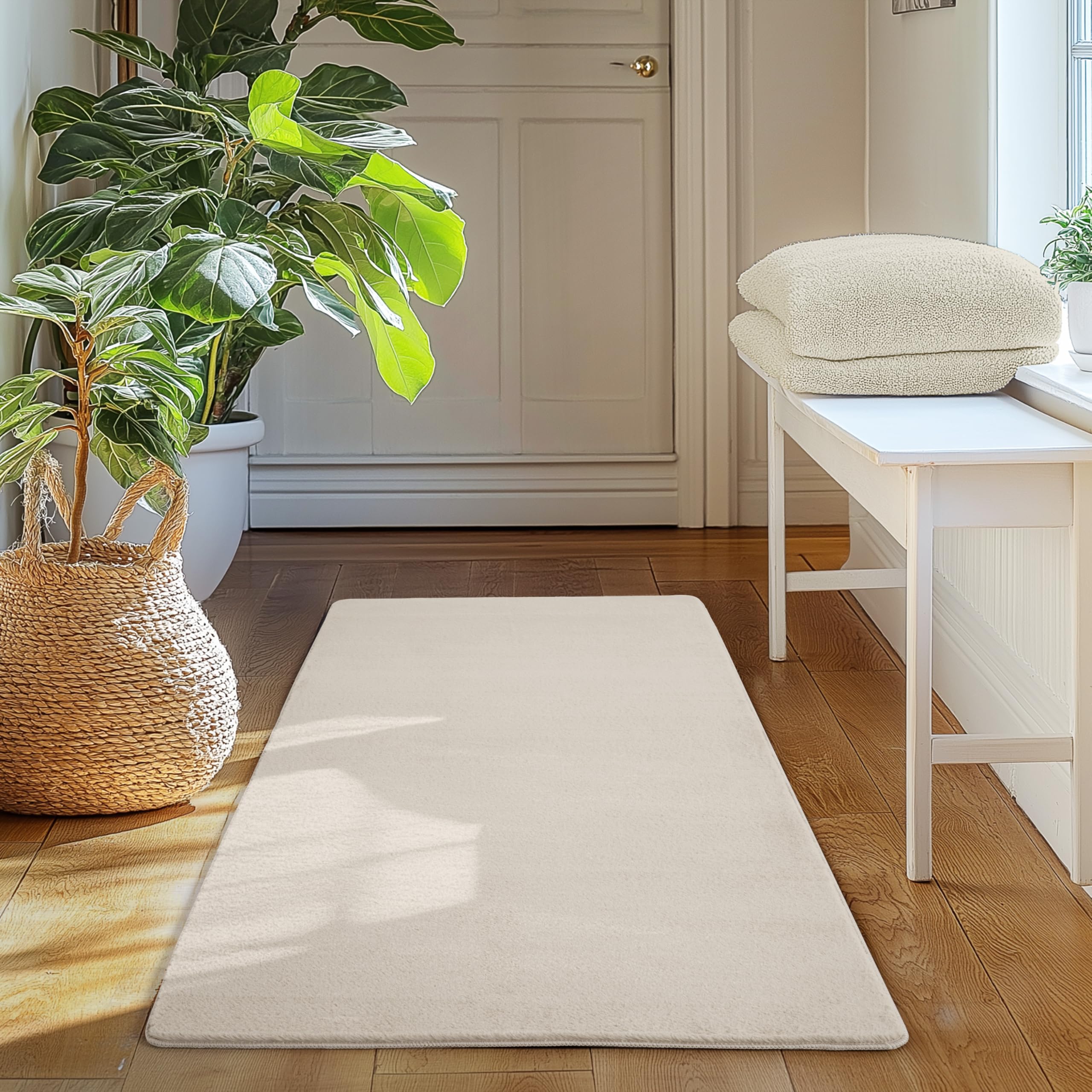 SIMPEX Teppich Wohnzimmer Kurzflor Teppich Waschbar, rund, rutschfest & weich, modernes einfarbiges Design für Wohnzimmer, Schlafzimmer, Küche & Kinderzimmer.