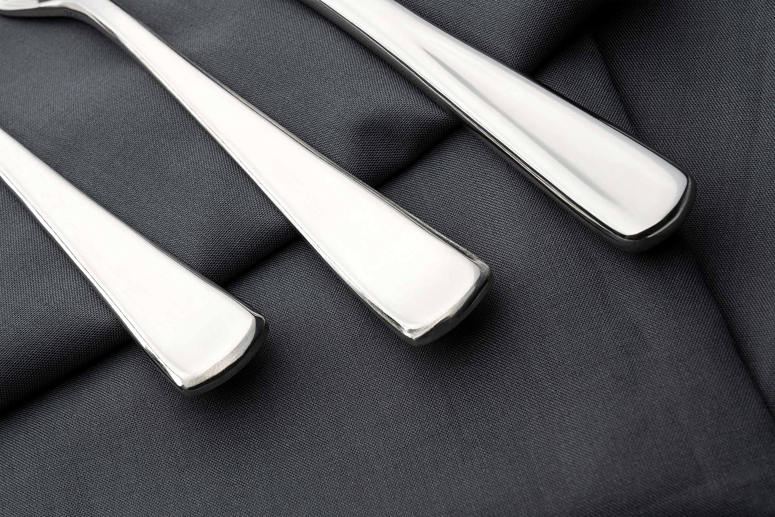 Rockingham Forge Designer Collection Jubilee - Set di 12 coltelli da tavola in acciaio INOX 18/10 forgiato, 225 mm, finitura lucida