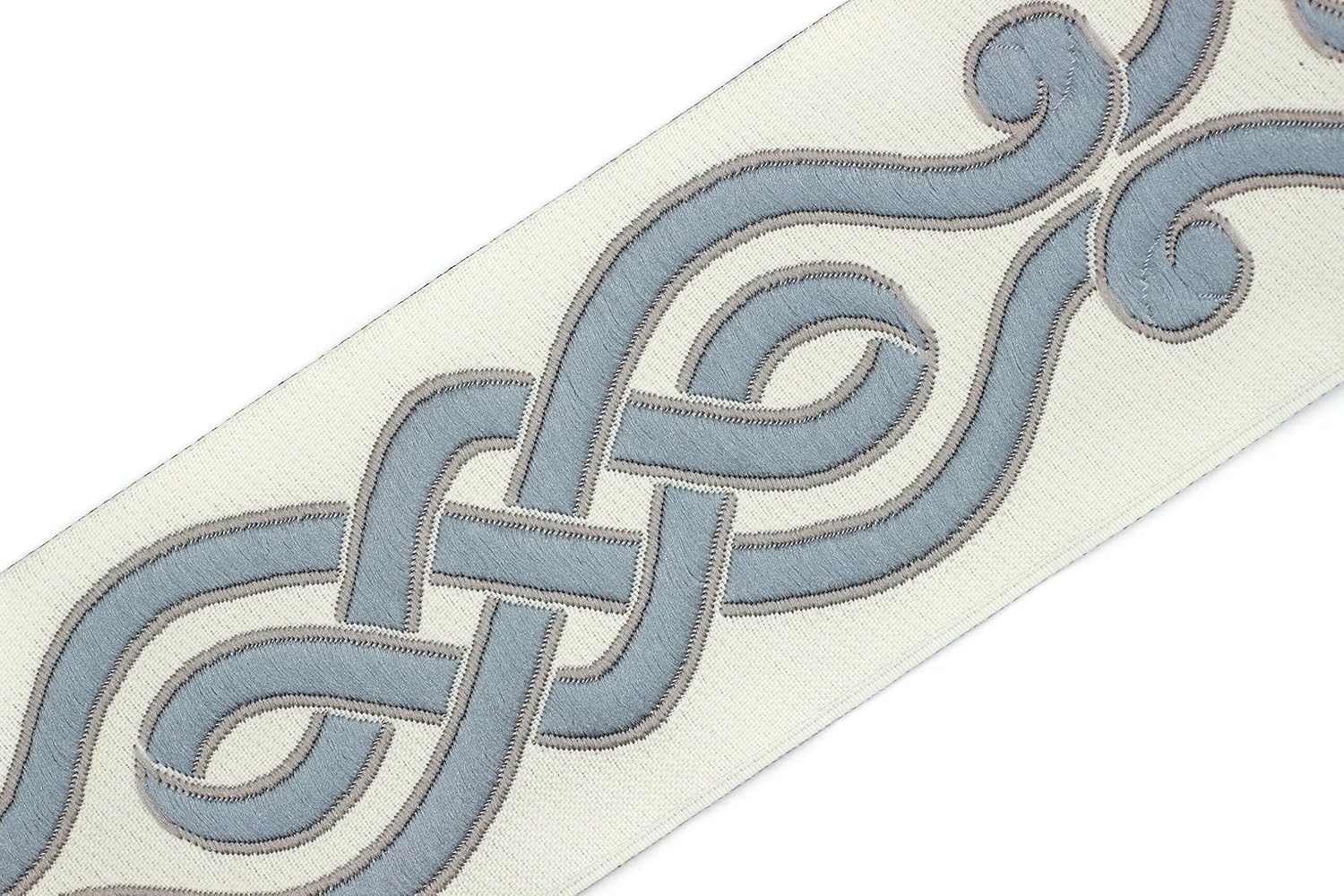 3.8 Yards Spool 2.7" Spiral Drapery Trim Jacquard Ribbon for Your Drapes Curtains Drapery Banding Trim Tape V4 142