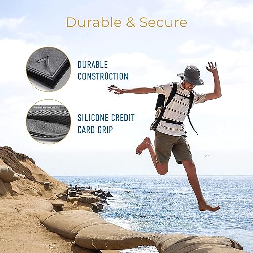 Miniatura 7 de Allett Original Wallet Cuero, Delgado, Minimalista Bloqueo RFID, Bifold Capacidad para más de 4 24 tarjetas, billetes, recibos Carteras para