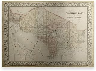 Trademark Fine Art Plan of Washington Dc by Mitchell, Metal Art 16x22, Multi-Color
