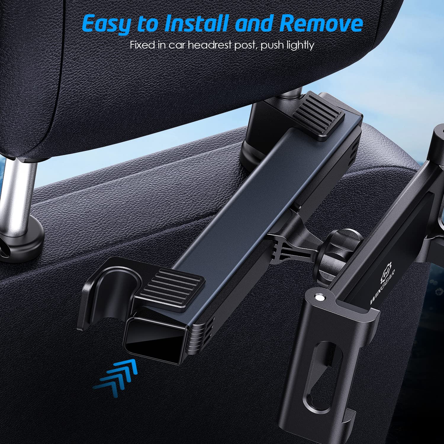 WixGear Tablet Holder for Car, 3 in-1 Extension Arm Headrest Tablet Holder, Compatible with All Tables Size 4.7