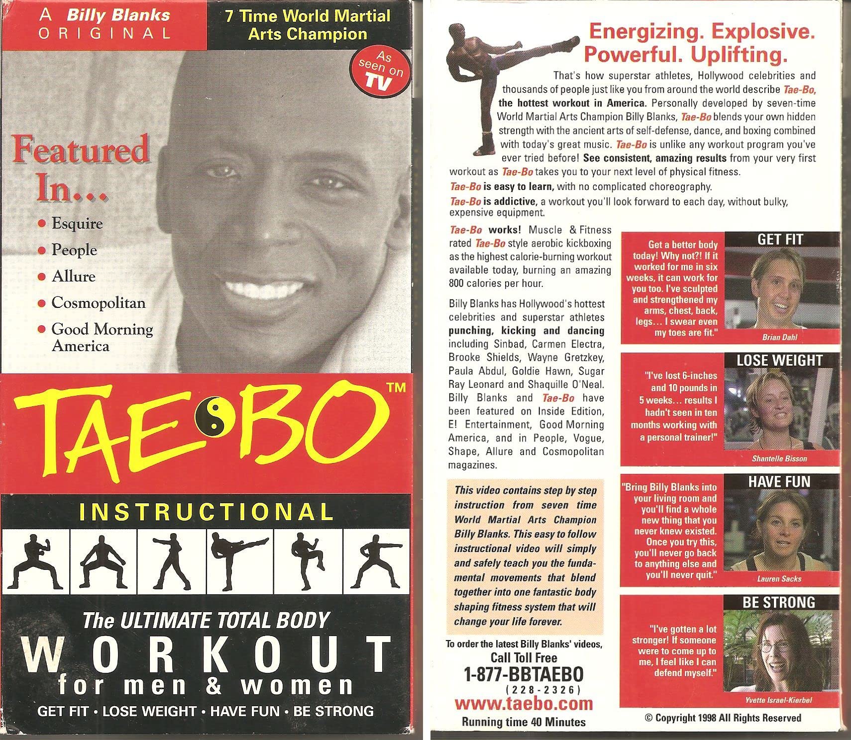 Taebo Instructional -- A Billy Blanks Original -- The Ultimate Total Body Workout -- VHS