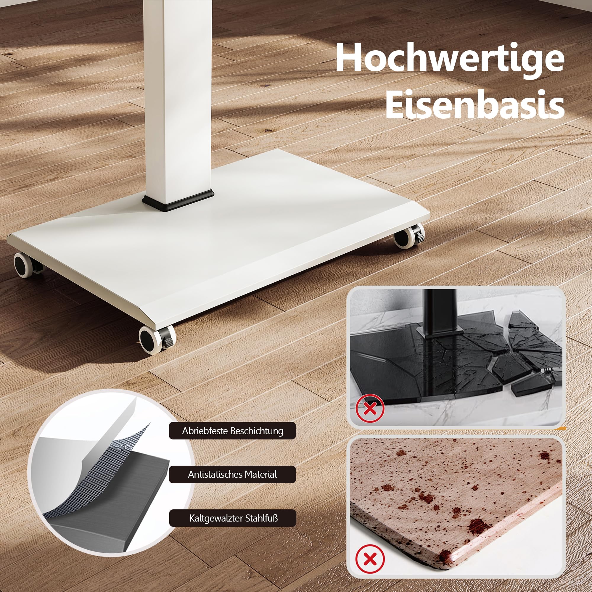 FITUEYES TV Ständer Rollbar TV Rollwagen für 32-75 Zoll Plasma/LCD/LED Fernseher-TV Bodenständer mit Rollen-Höhenverstellbar Schwenkbar bis zu 40kg VESA 600x400 mm