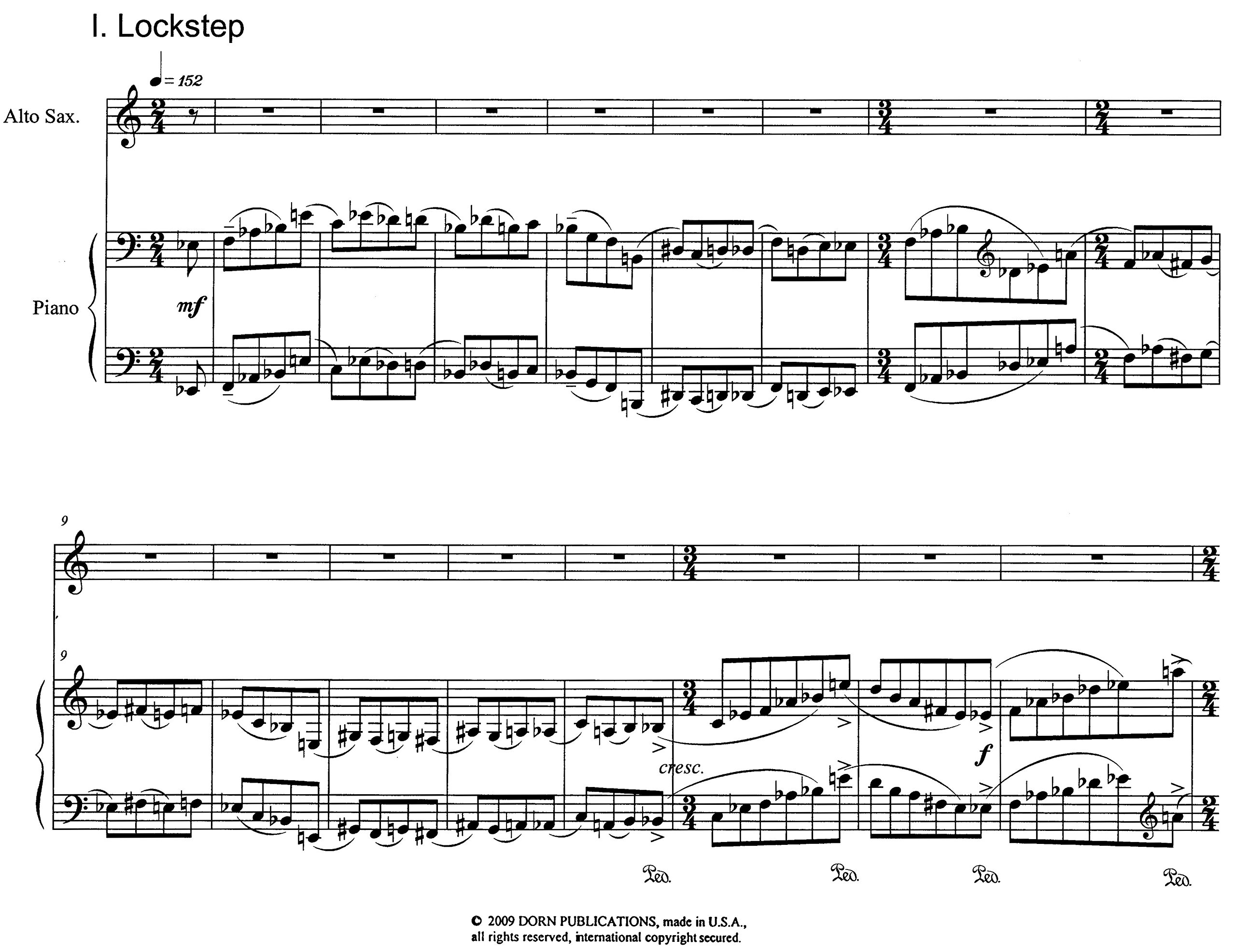Fantasy in Six Continuous Movements for Alto Saxophone and Piano by Mike D'Ambrosio