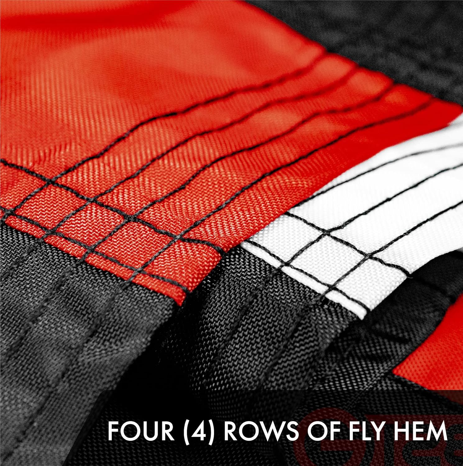 G128 Thin Red Line American Flag | 3x5 Ft | ToughWeave Series Embroidered 210D Polyester | Duty and Honor Flag, Embroidered Design, Indoor/Outdoor, Vibrant Colors, Brass Grommets