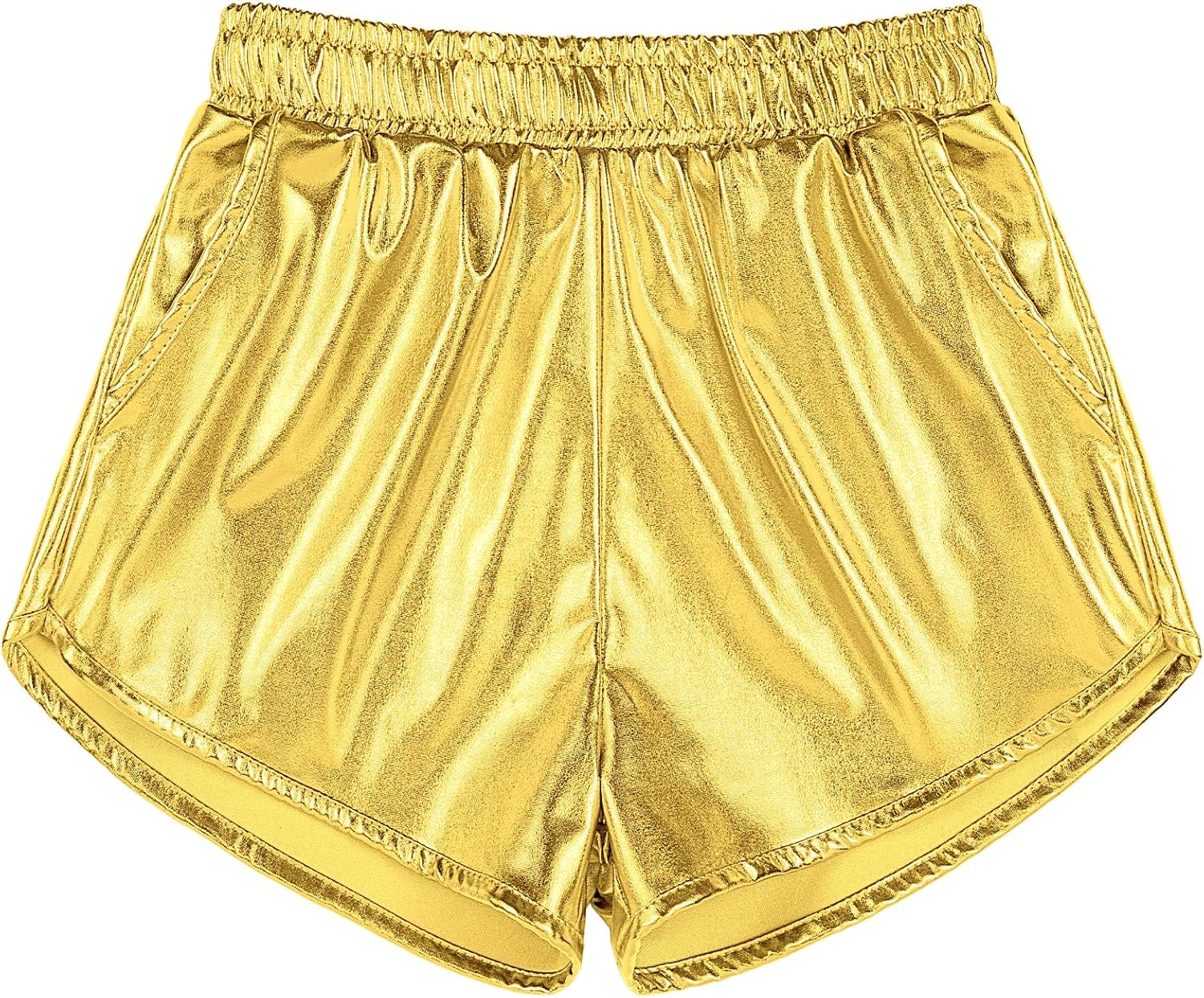 Auranso Girls Metallic Shorts Sparkly Hot Pants Shiny Dance Outfits Short Pants