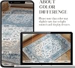XWZO 2x3 Rug de zone pour entrée, lavable en douceur Vintage Rug Floral Petite Rug, Couverture de sol non glissant, Ultra-Thin Pile Mat de porte intérieure pour salle de bains chambre à coucher - 2'x3', bleu