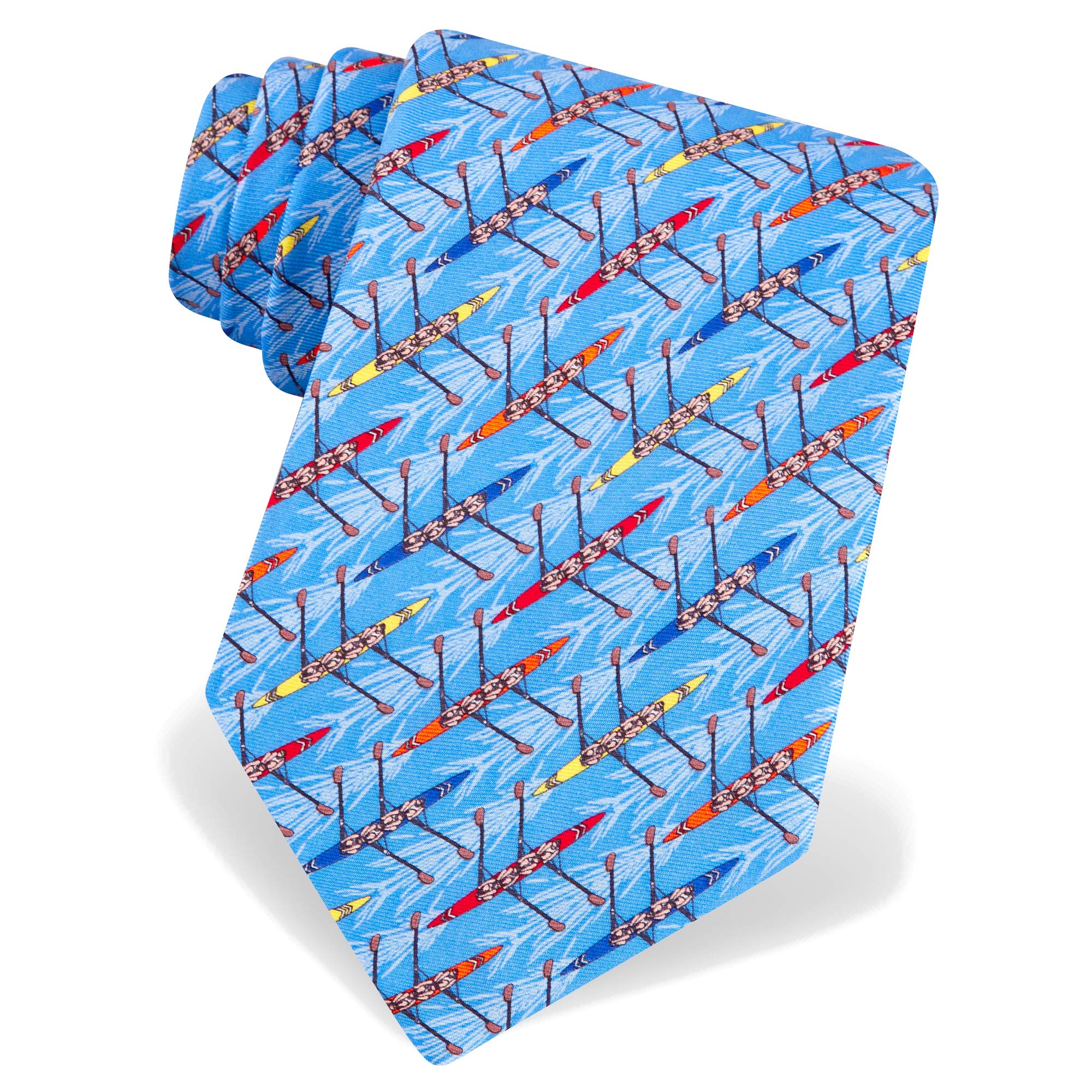 BHHJKK "Crew Tie Men's Canoe Rowing Race College Light Blue Silk Necktie