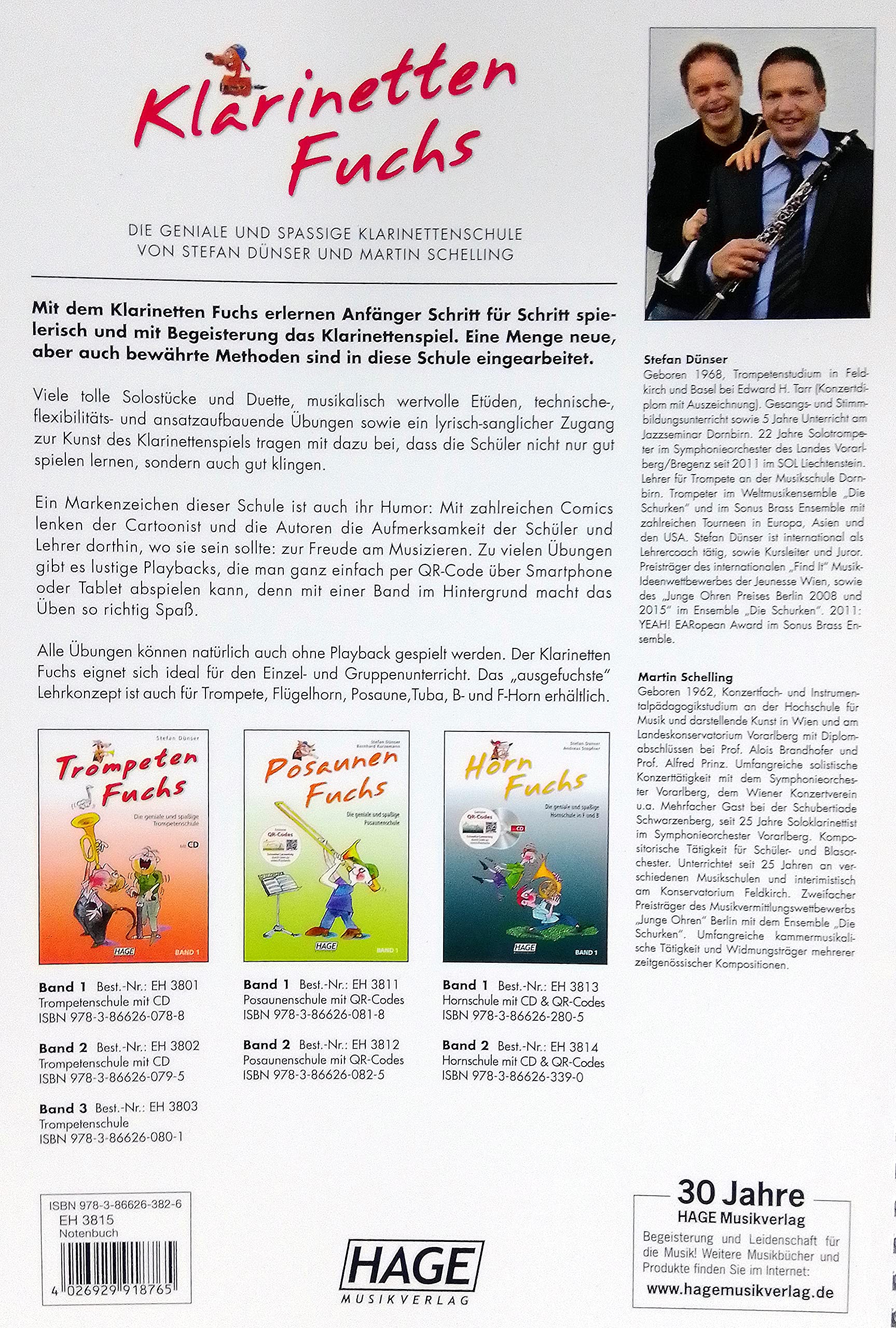 Klarinetten Fuchs Band 1 Online Material mit Musik-Bleistift