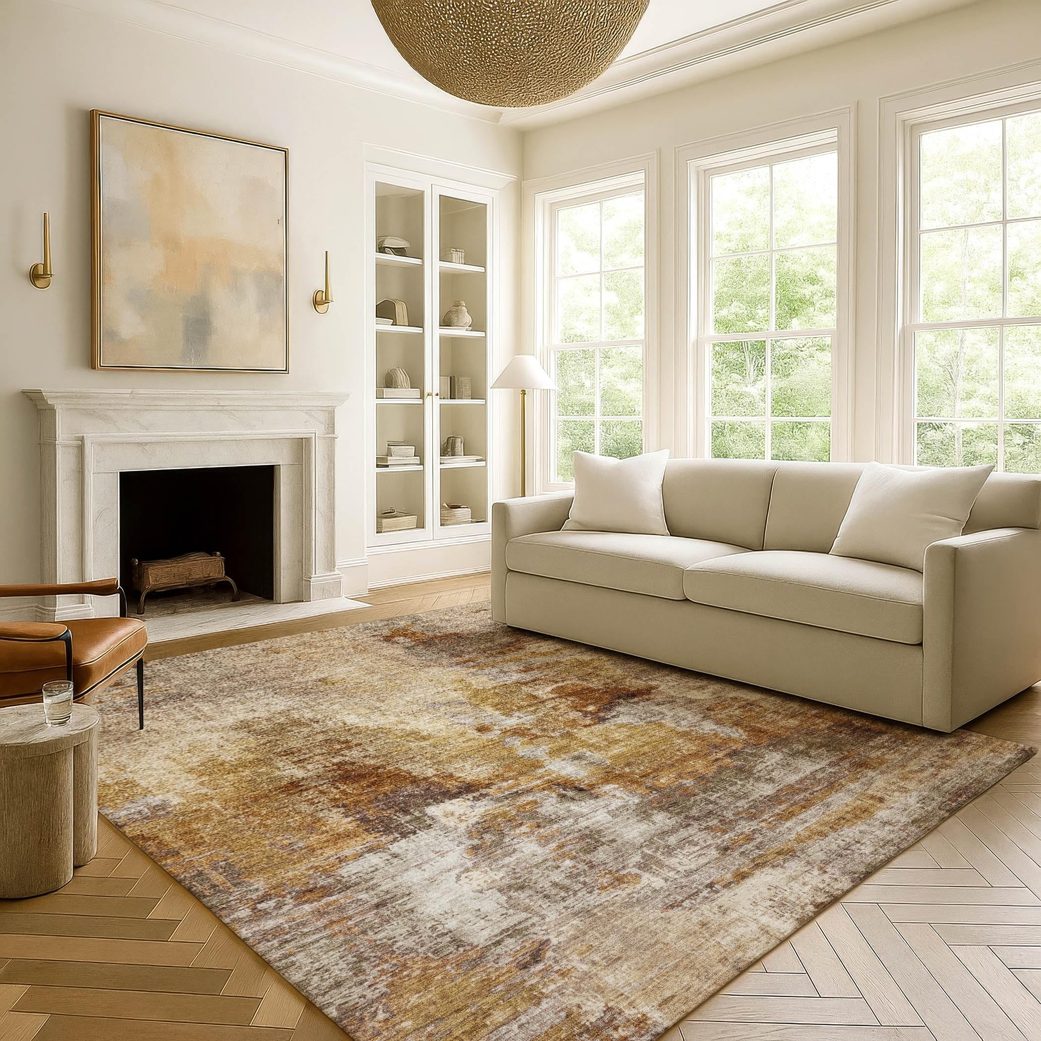 Photo 1 of Addison Rugs Mayfield AMF2300 Walnut 10' x 14' Indoor Premium Machine Washable Rug, Silky Soft, Easy Clean, Non Shedding, Bedroom, Living Room, Dining Room, Kitchen Rug