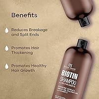 Vista 3 de BOTANIC HEARTH Champú de biotina con aceite de jengibre y queratina, para la pérdida del cabello y el adelgazamiento del cabello, promueve