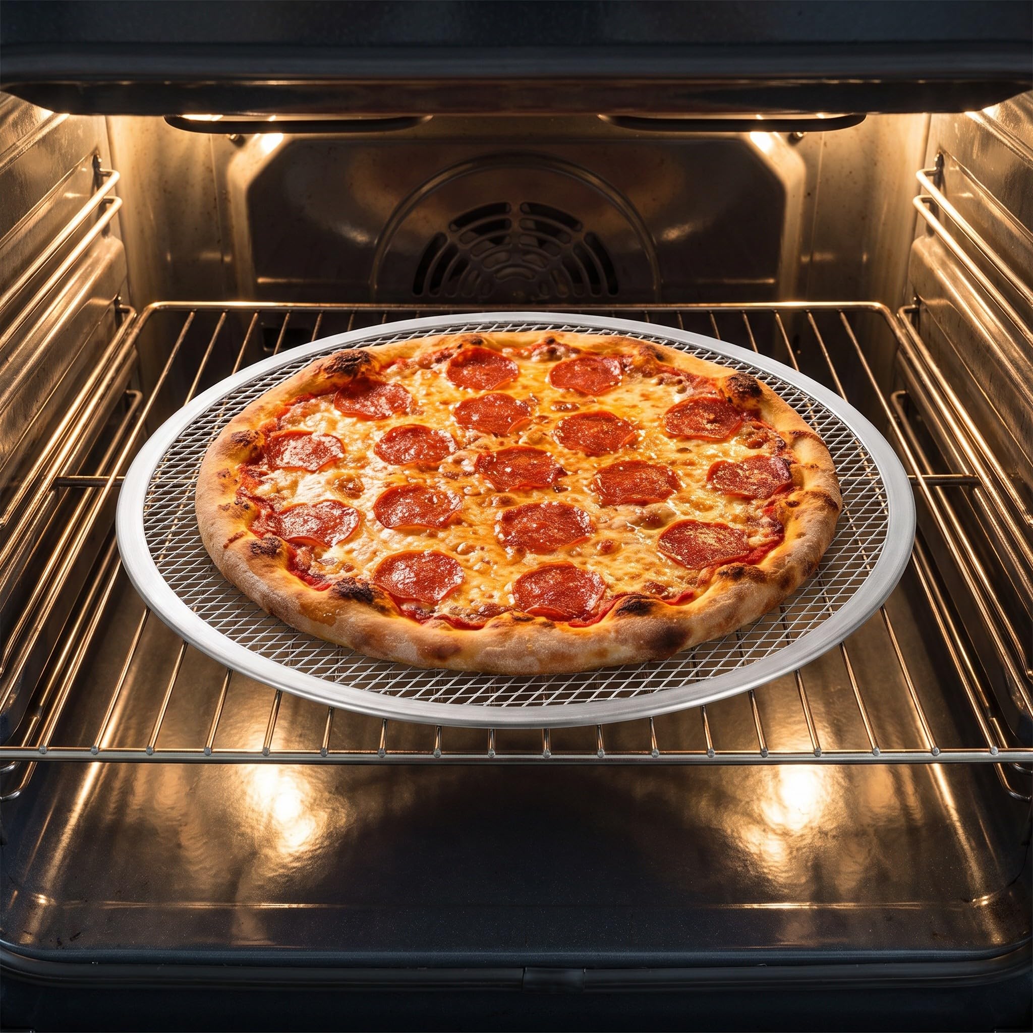 INOOMP 3 pezzi Griglia per pizza in alluminio da 13 pollici Teglia a rete