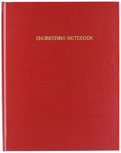 BookFactory Cuaderno de ingeniería negro, 168 páginas (formato de rejilla de ingeniería de 0.25 pulgadas), 8 78 pulgadas x 11 14 pulgadas, cuaderno