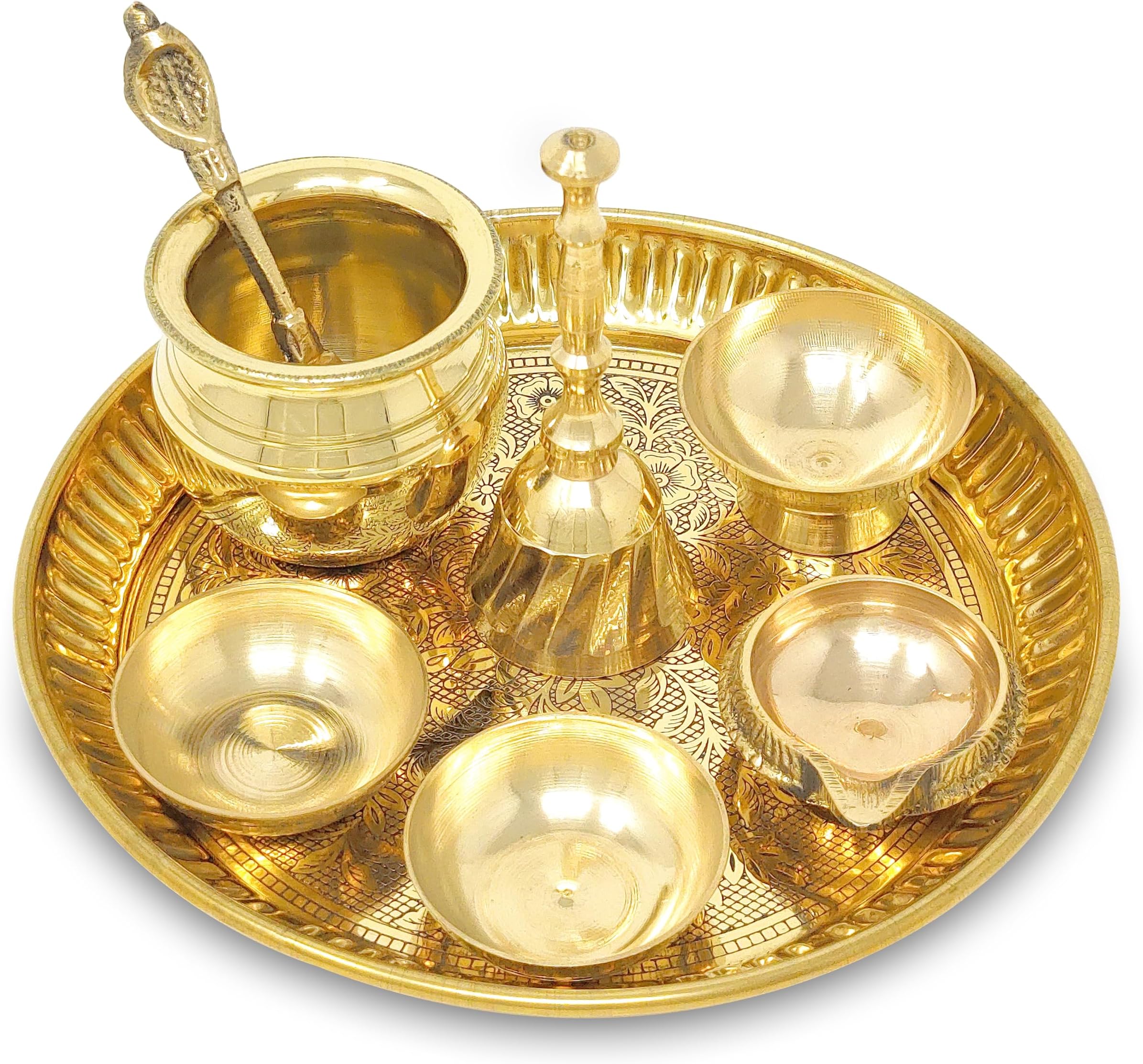 NOBILITY Brass Pooja thali Set 6 Inch