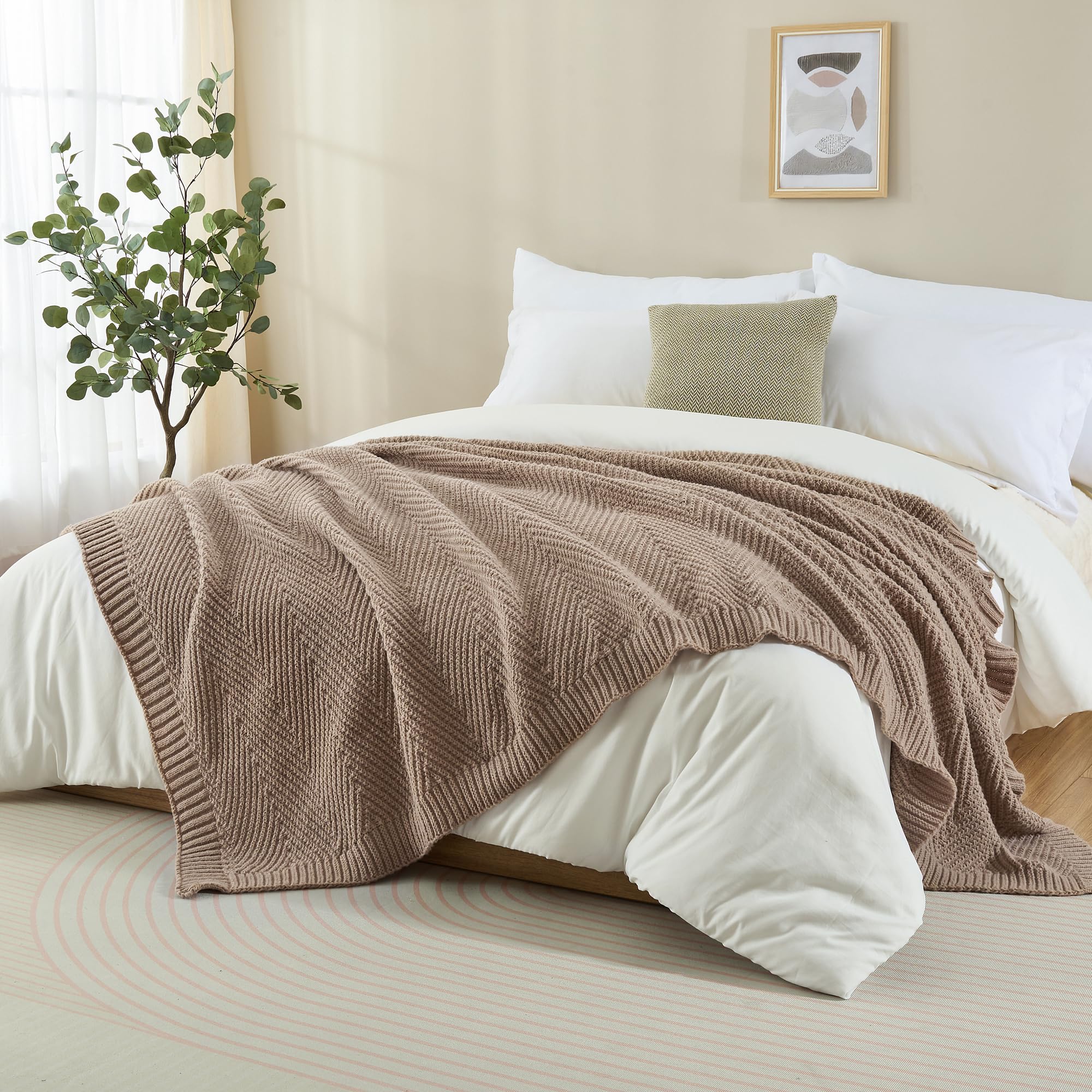 LONG CREATE Knitted Throw Blanket 60"X80" - Image 2