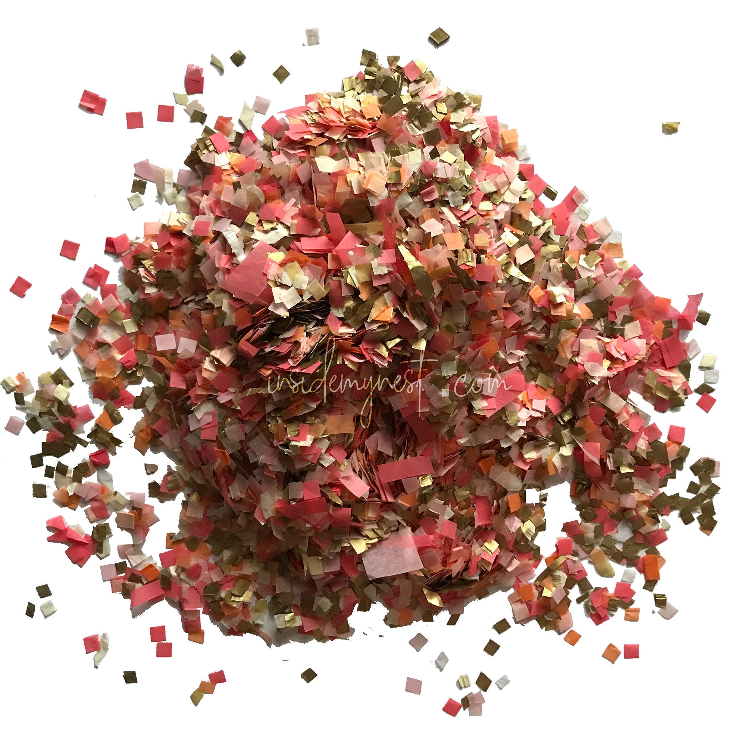 Inside My Nest Biodegradable Wedding Confetti Throwing Coral Gold 60g/2oz