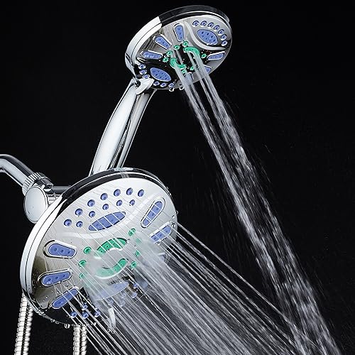 Miniatura 6 de AquaStar Elite - Cabezal de ducha 3 en 1 de alta presión de 48 modos de 7 pulgadas con chorros antiobstrucciones Microban para más potencia y menos