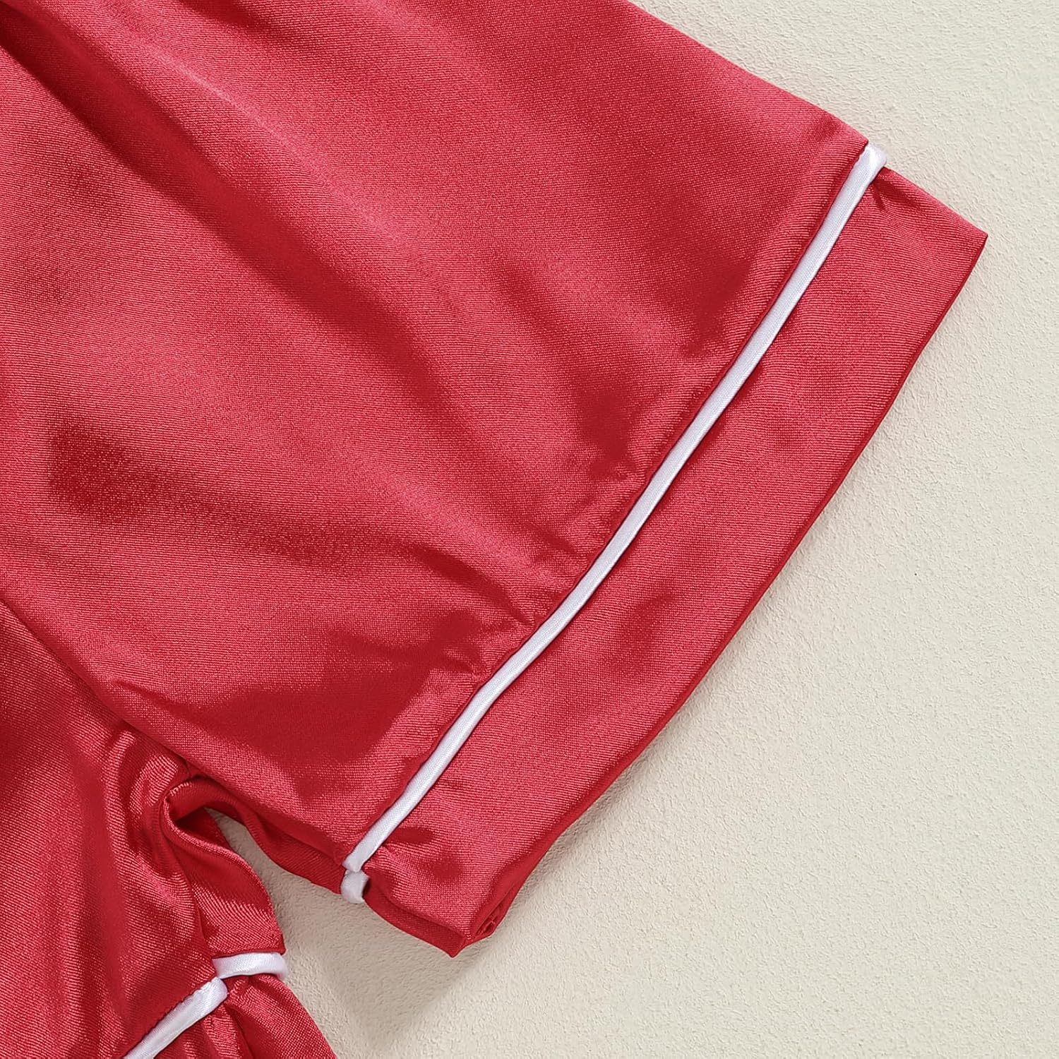 Multitrust Baby Girls Boys Silk Pajamas Set Solid Short Sleeve Button Down Shirts Tops and Shorts Infant Satin Pj Lounge Sets - Image 6