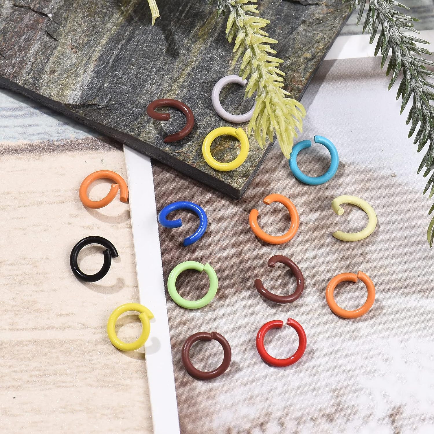 LiQunSweet 300 Pcs Colorful JumpRings Open Jump Rings for Keychain Jewelry Making DIY Crafts Accessories - 17 Gauge, 8~8.5mm image 5
