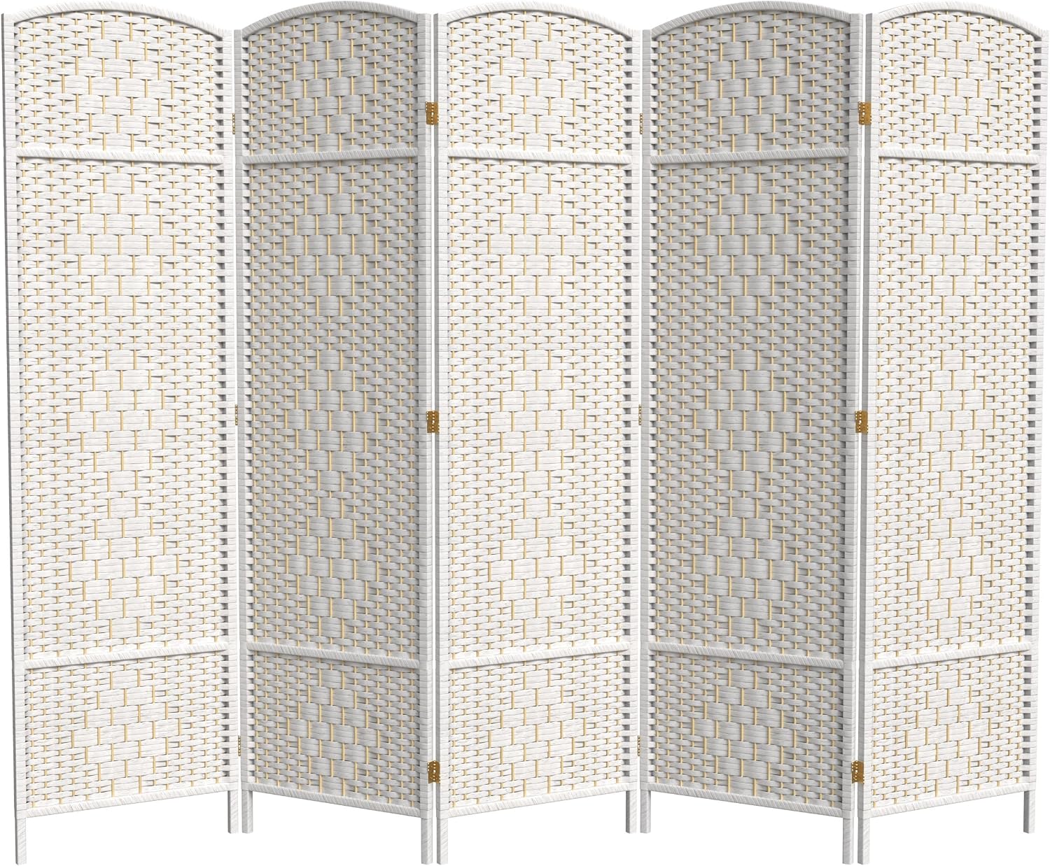 Red Lantern 6 ft. Tall Diamond Weave Fiber Room Divider - Natural - 6 Panel