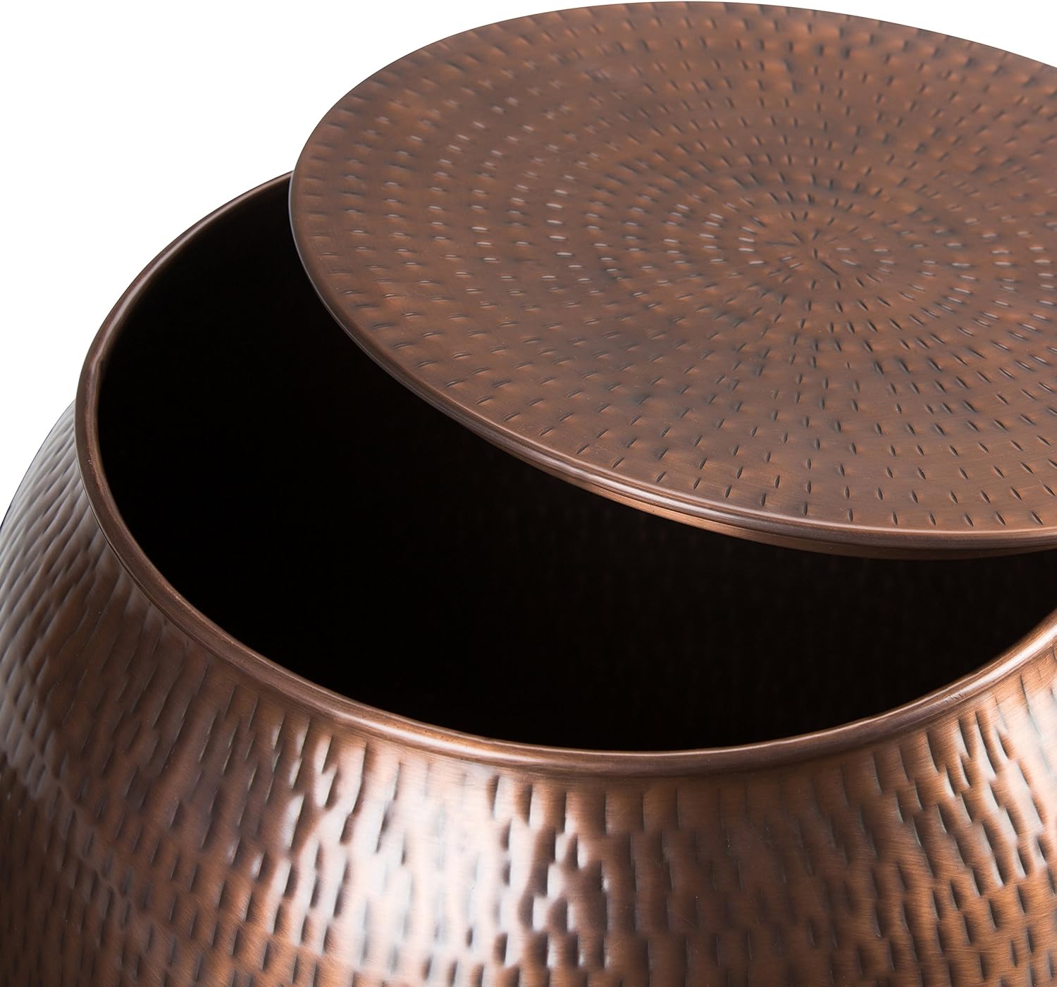 SIMPLIHOME Griffen Contemporary 19 inch Wide Metal Storage Accent Side Table in Antique Copper, Fully Assembled, End, Bedside Table and Nightstand, for the Living Room and Bedroom : Home & Kitchen