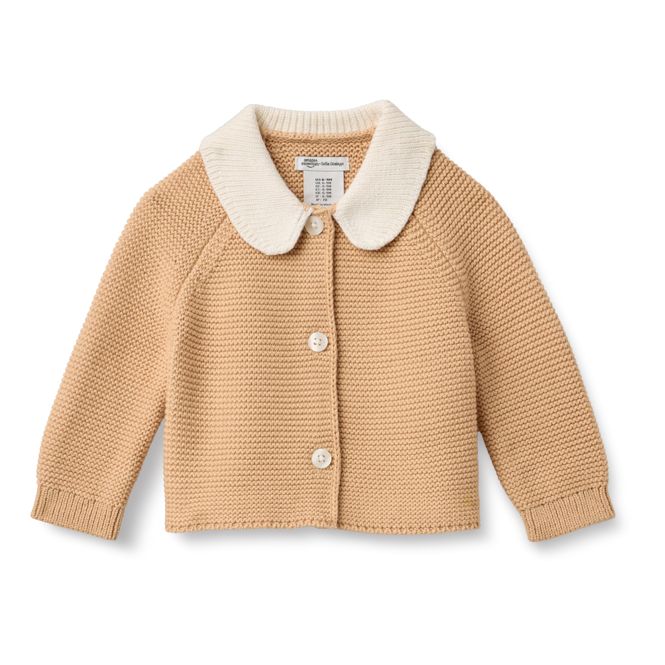 Amazon Essentials x Sofia Grainge Chaqueta de Punto con Cuello Peter Pan Unisex Bebé y Niños Pequeños