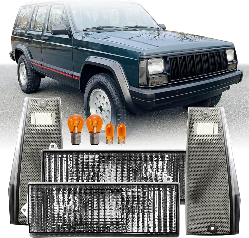 Kit de lanternas dianteiras de posição e direção USR para Jeep Cherokee XJ 1984–1996 – 4 peças