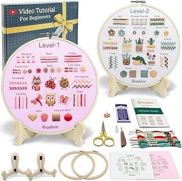 Bradove Beginner Embroidery Kit for Adults and Kids