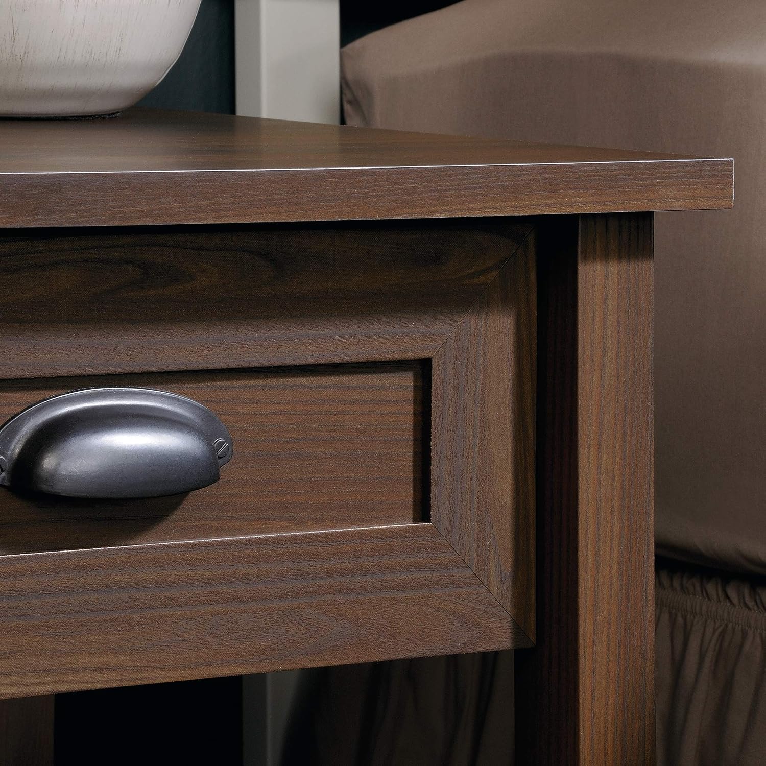 Sauder County Line Night Stand, Rum Walnut finish