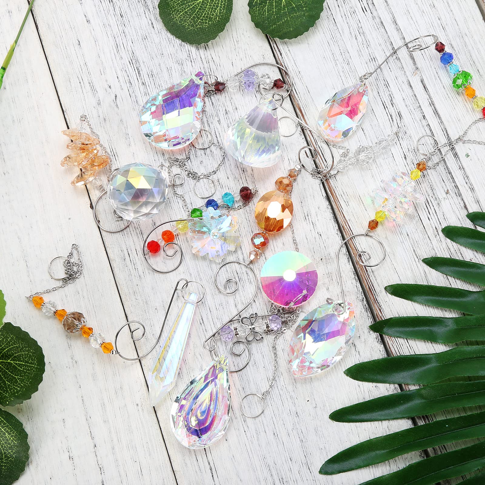 10 Sonnenfänger Kristalle 40mm - Mit Elastischen Linien Für Garten & Fenster