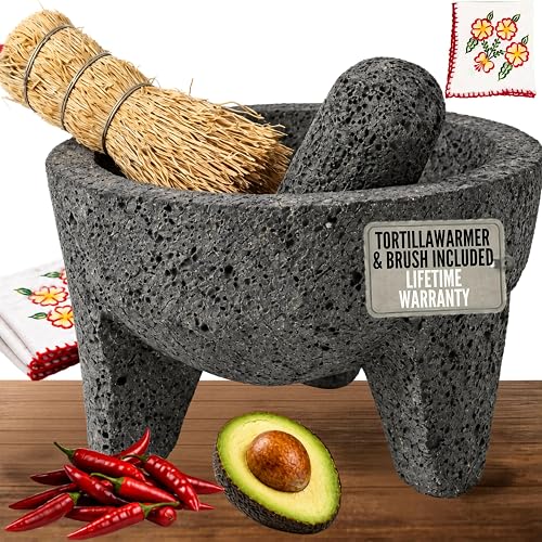 Best for rustic coarse grinding: 8-Inch Mexican Lava Rock Molcajete