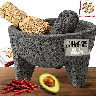 8" Molcajete Mexicano Made of Authentic Lava Rock in Mexico | Not Concrete