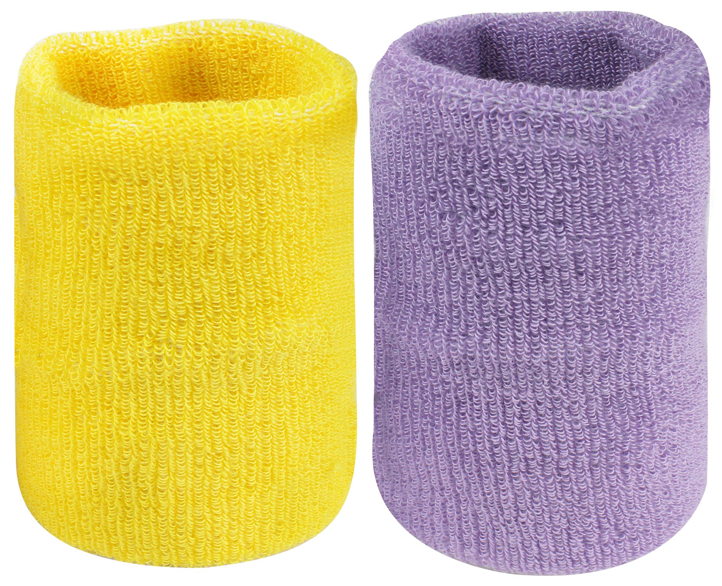 Neska Moda Unisex Yellow and Purple Pack of 2 Cotton Wrist Band-image-46