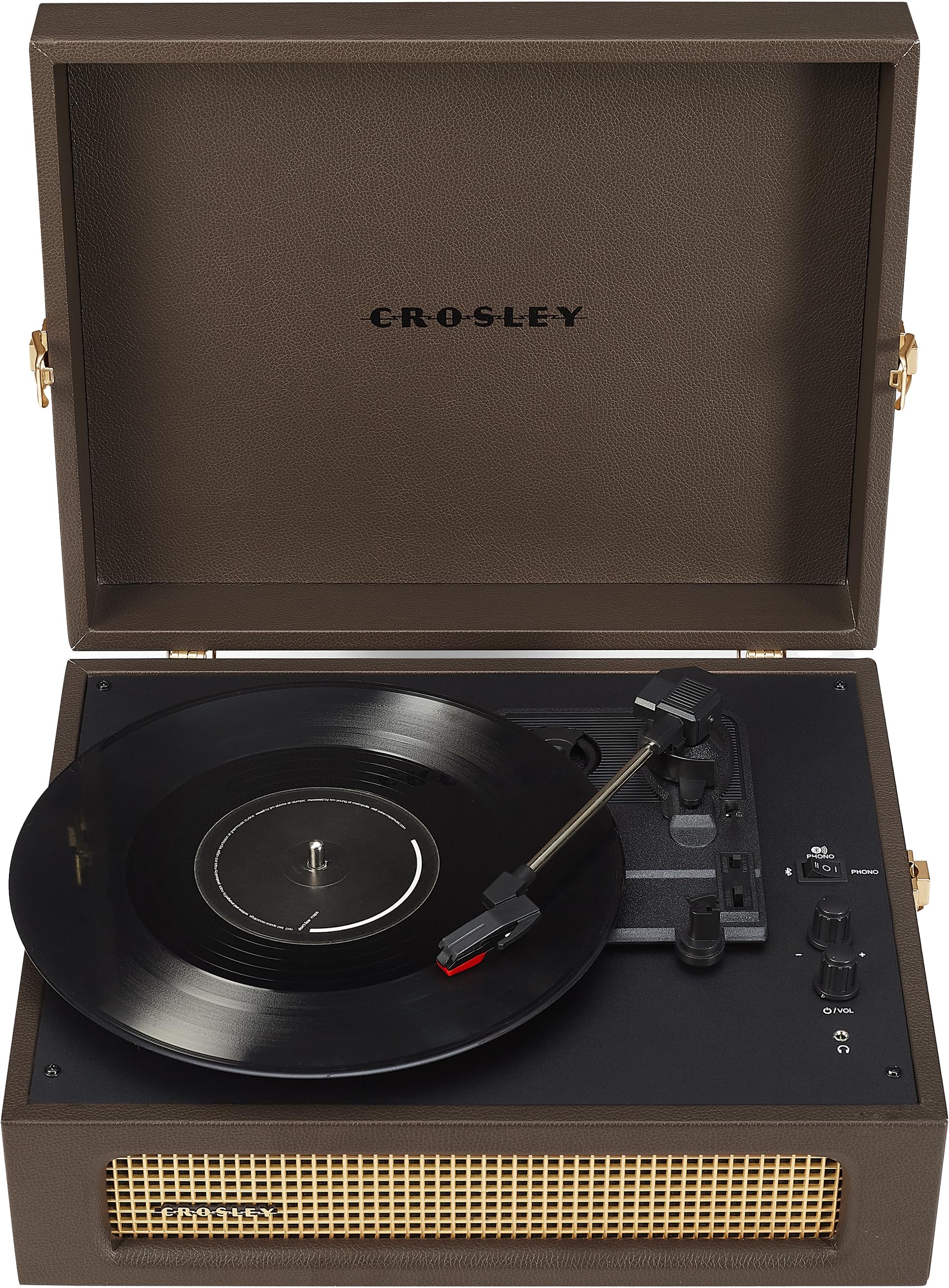Crosley CR8017B-CO Voyager Tourne-Disque Portable Vintage en Vinyle avec Bluetooth in/Out et Haut-parleurs intégrés, Cacao