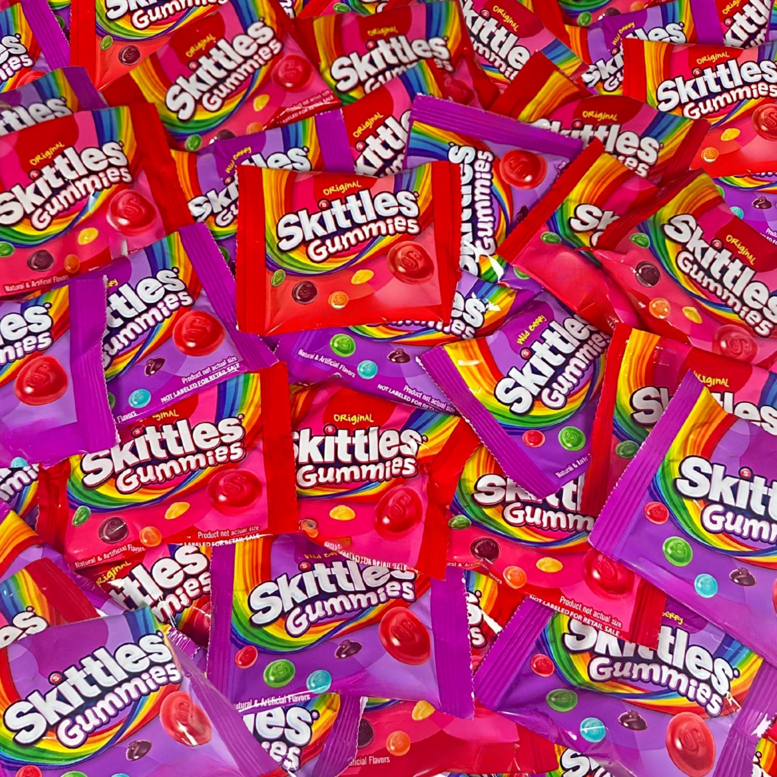 Skittles Gummies Mix 1.5 LB Fun Size Variety Pack of Original & Wild Berry Flavors Individually Wrapped Fruity Gummy Candy for Parties, Gifting, and