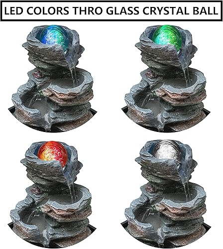 Miniatura 3 de Fuente de agua de mesa, fuente de interior, fuente de cascada, fuente de escritorio, sonidos de cascada relajantes audibles de mini fuente de agua,