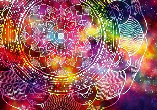 Ulmer Puzzleschmiede - Puzzle colorido Mandala 1000 piezas con líneas geométricas finas, eficaz para adultos