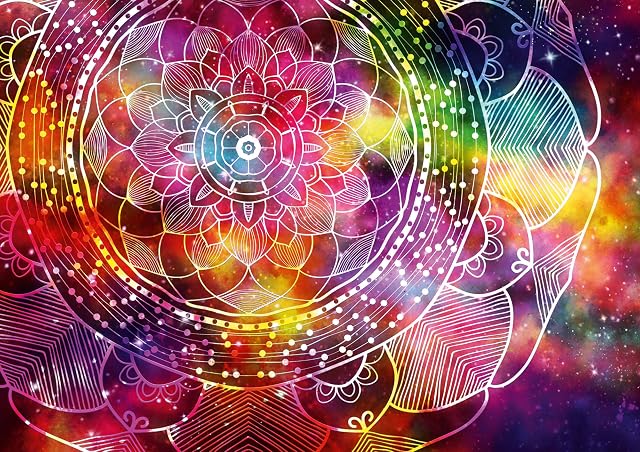 Ulmer Puzzleschmiede - Puzzle colorido Mandala 1000 piezas con líneas geométricas finas, eficaz para adultos