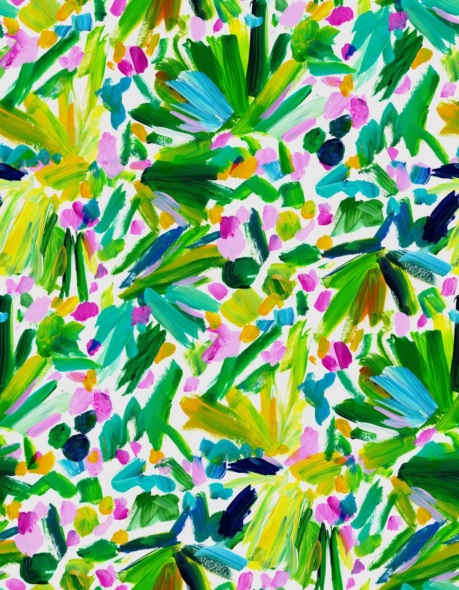 Minerva Exklusiver Brushstroke Blooms Leinen-Viskose-Mischgewebe, Meterware